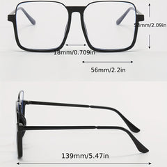 Large Square Sunglasses UV400 Sun Shades Glasses with Case