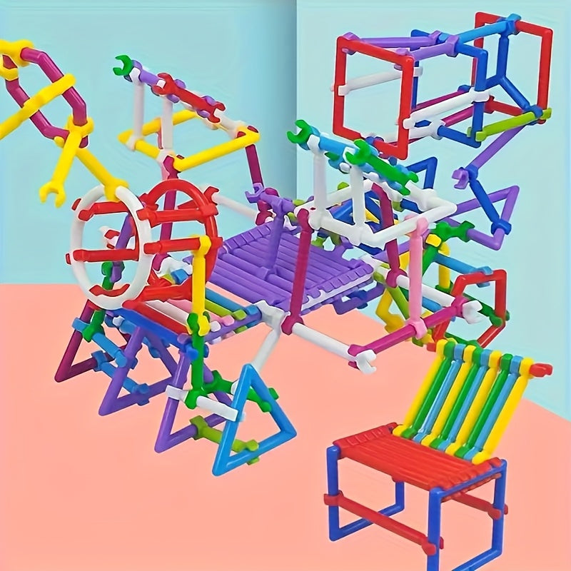 100pcs Building Blocks Set Magic Wands Assorted Colors Shapes Gift