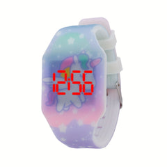Cartoon Unicorn Luminous Watch Waterproof Silicone Watch