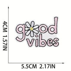 16pcs Embroidered Cloth Bag Patches - Colorful Hot Transfer Printing