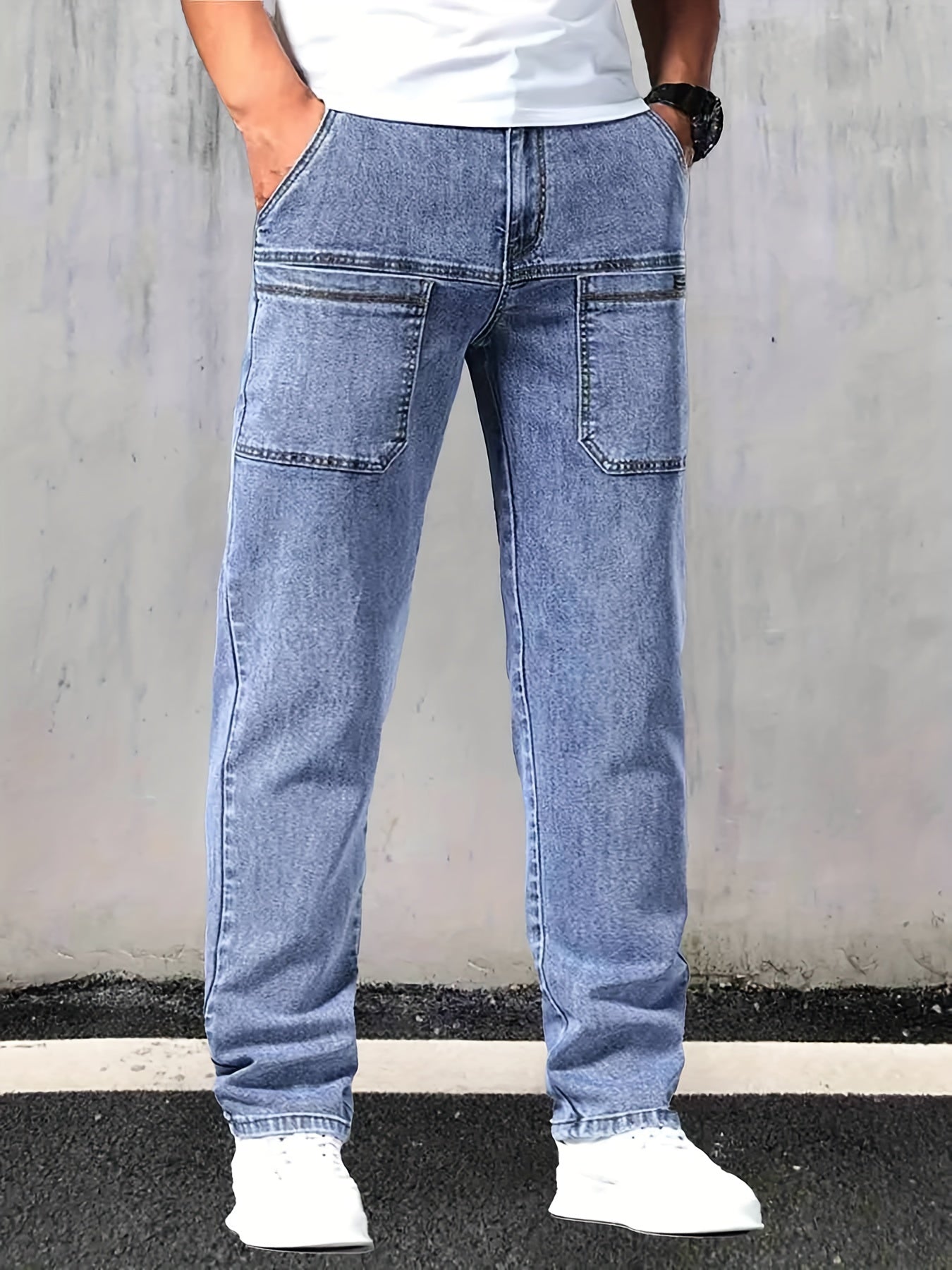 Men's Straight Leg Jeans Casual Street Style Denim Pants