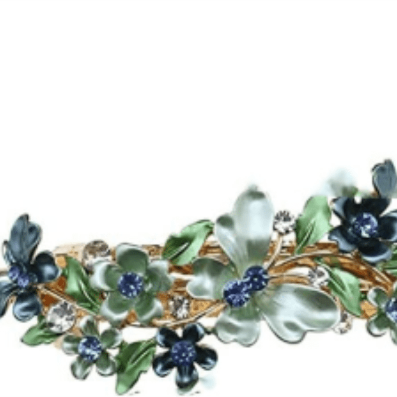 Colorful Flower Leaf French Barrette Hair Clip