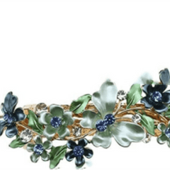 Colorful Flower Leaf French Barrette Hair Clip