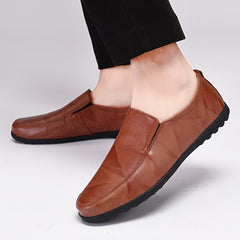 Men's Leather Loafers Lightweight Slip On Shoes