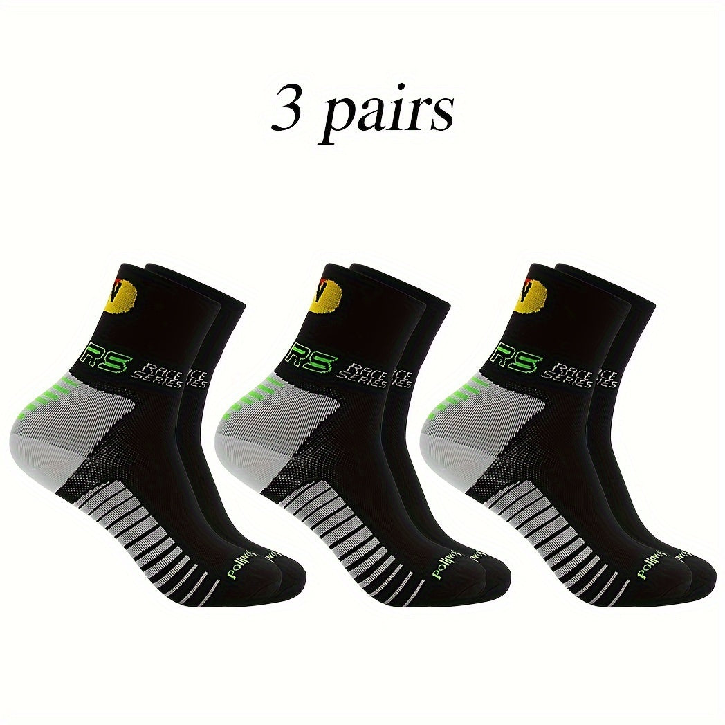 Men's Mid Crew Sport Socks Nylon Blend Breathable for Basketball Training