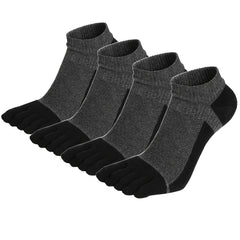 4 Pairs Toe Socks Ankle Cotton Low Cut Athletic Running Five