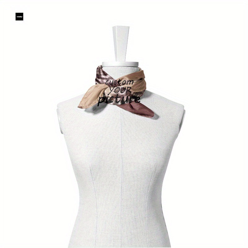 Custom Men's Square Scarf with Logo Image Soft Polyester Fiber