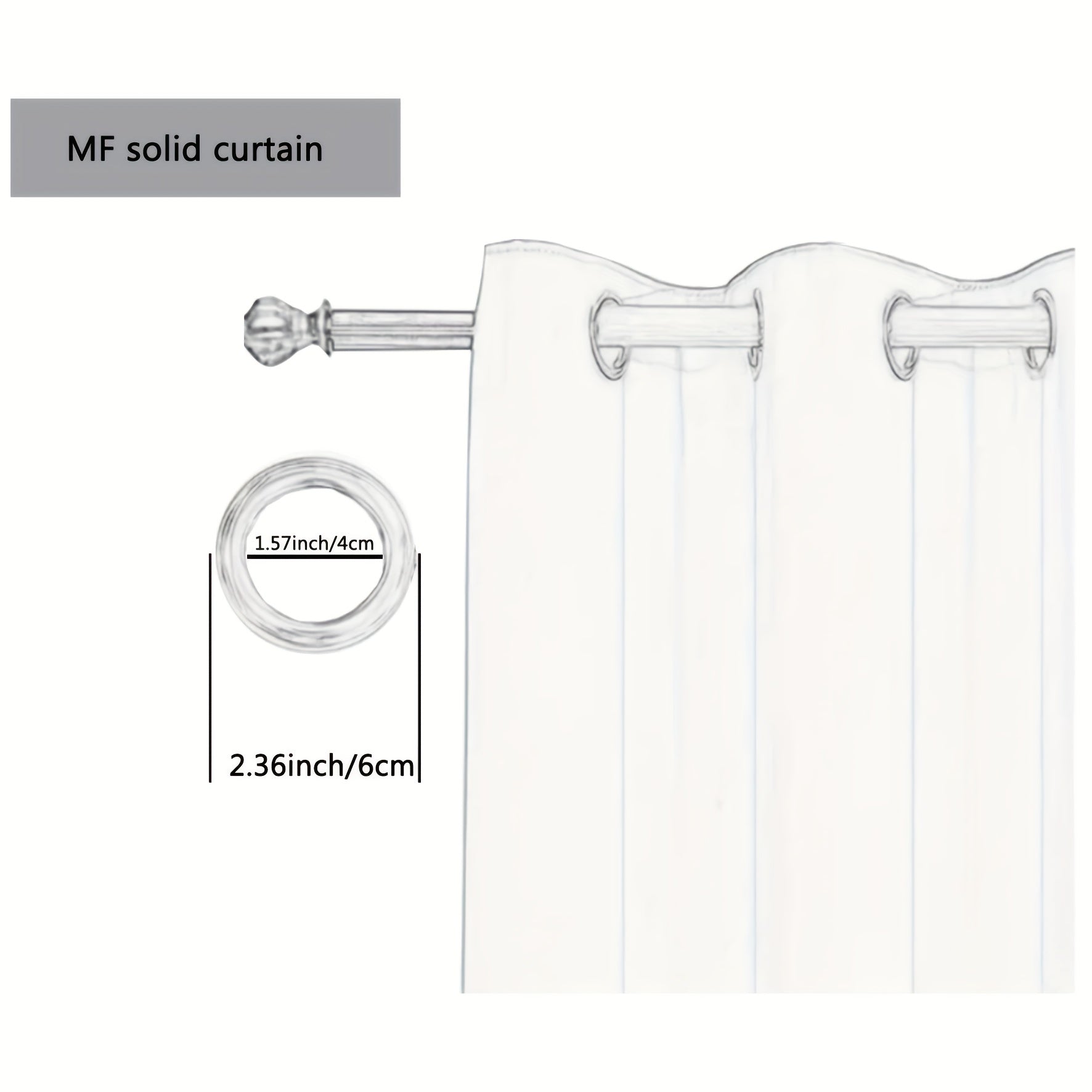 1panel Solid Curtain For Living Room And Bedroom Office Home Decor