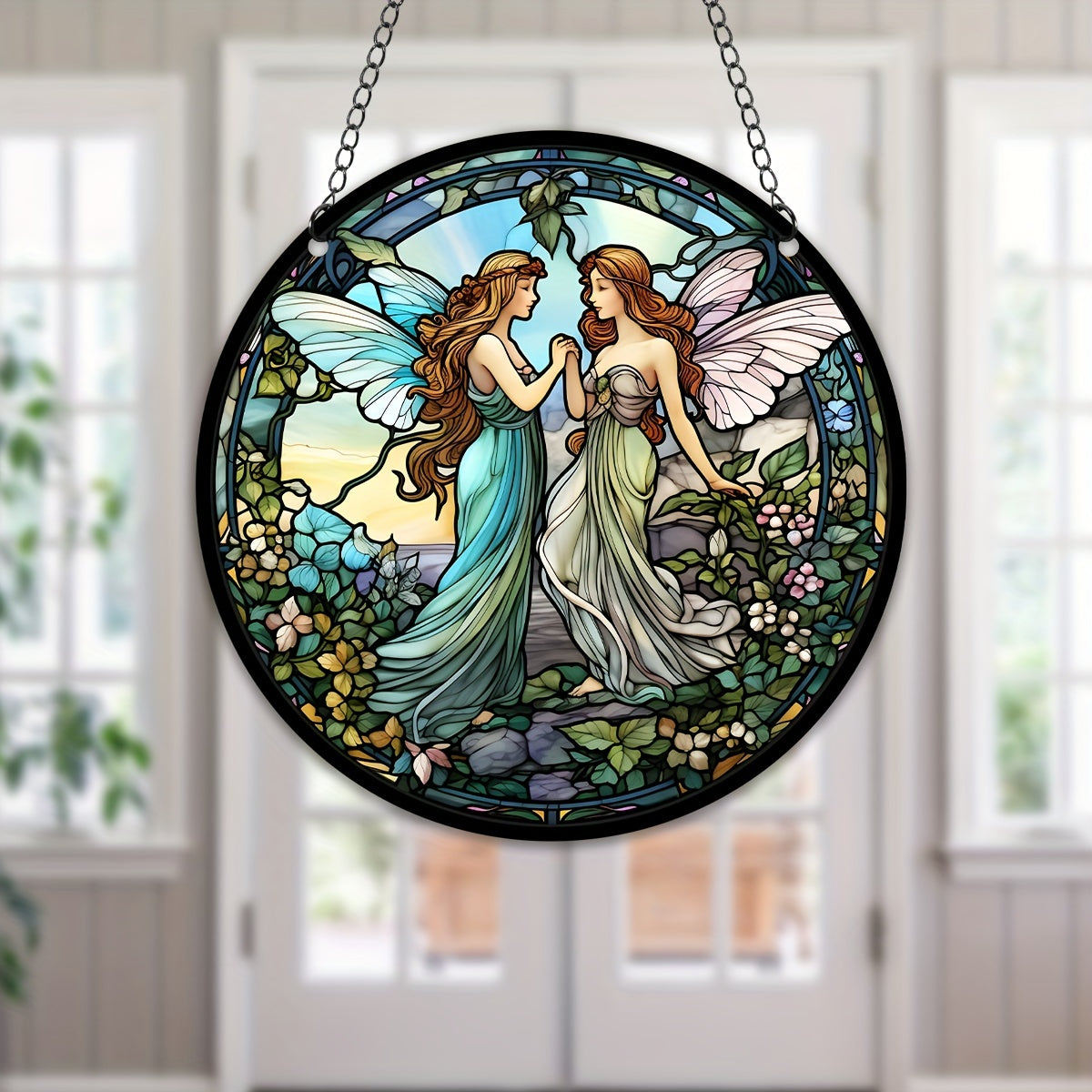 Fairy Stained Glass Window Hanging Suncatcher Art Decoration