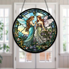 Fairy Stained Glass Window Hanging Suncatcher Art Decoration