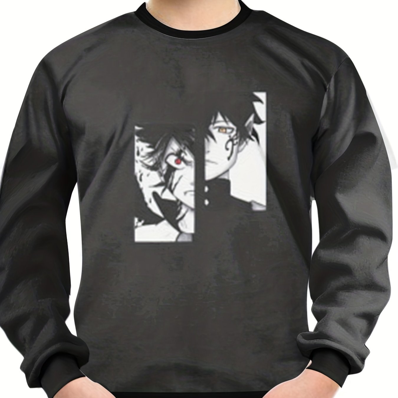 Anime Boys Pattern Sweatshirt Unisex Pullover Casual Long Sleeve Top