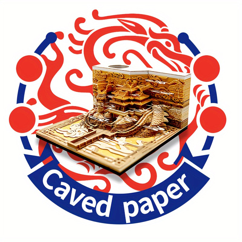 Dragon Traditional Retro Houses Sticky Note Carving Crafts Decoration