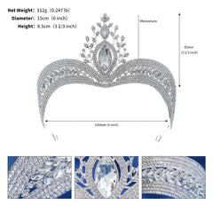 Princess Rhinestone Silvery Bridal Crown Tiara Headband Wedding Quinceanera