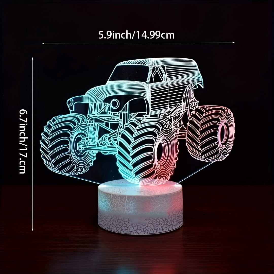 3D Car Night Light Optical Illusion Lamp - Dynamic Touch Remote Control LED