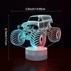 3D Car Night Light Optical Illusion Lamp - Dynamic Touch Remote Control LED