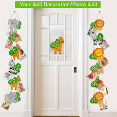 1st Birthday Photo Banner Deer Forest Animal Party Decor