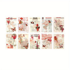50pcs Flower Fairy Theme Retro Bill Decoration Pack