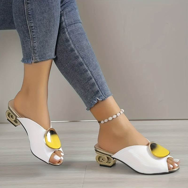 Women's Chunky Heel Sandals Peep Toe Summer Shoes