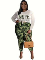 Women's Casual Letter Print Top & Pants Set