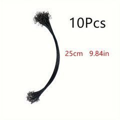 10pcs Stainless Steel Fishing Wire Leader w/ Swivel Snap Silvery Green 5.91in