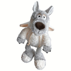Soft Plush Wolf Stuffed Animal Toy Beige Muzzle Eyes Ears Mixed Colors