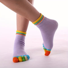 Colorful Five Finger Socks for Yoga Non-slip Sport Socks