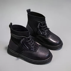 Girls Lace Up High Socks Boots Soft Sole Anti Slip Shoes