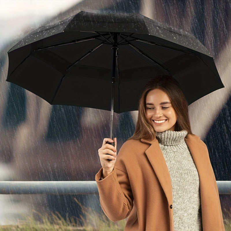 Portable Mini Umbrella 10 Ribs Double layer Windproof Sun Protection Umbrella