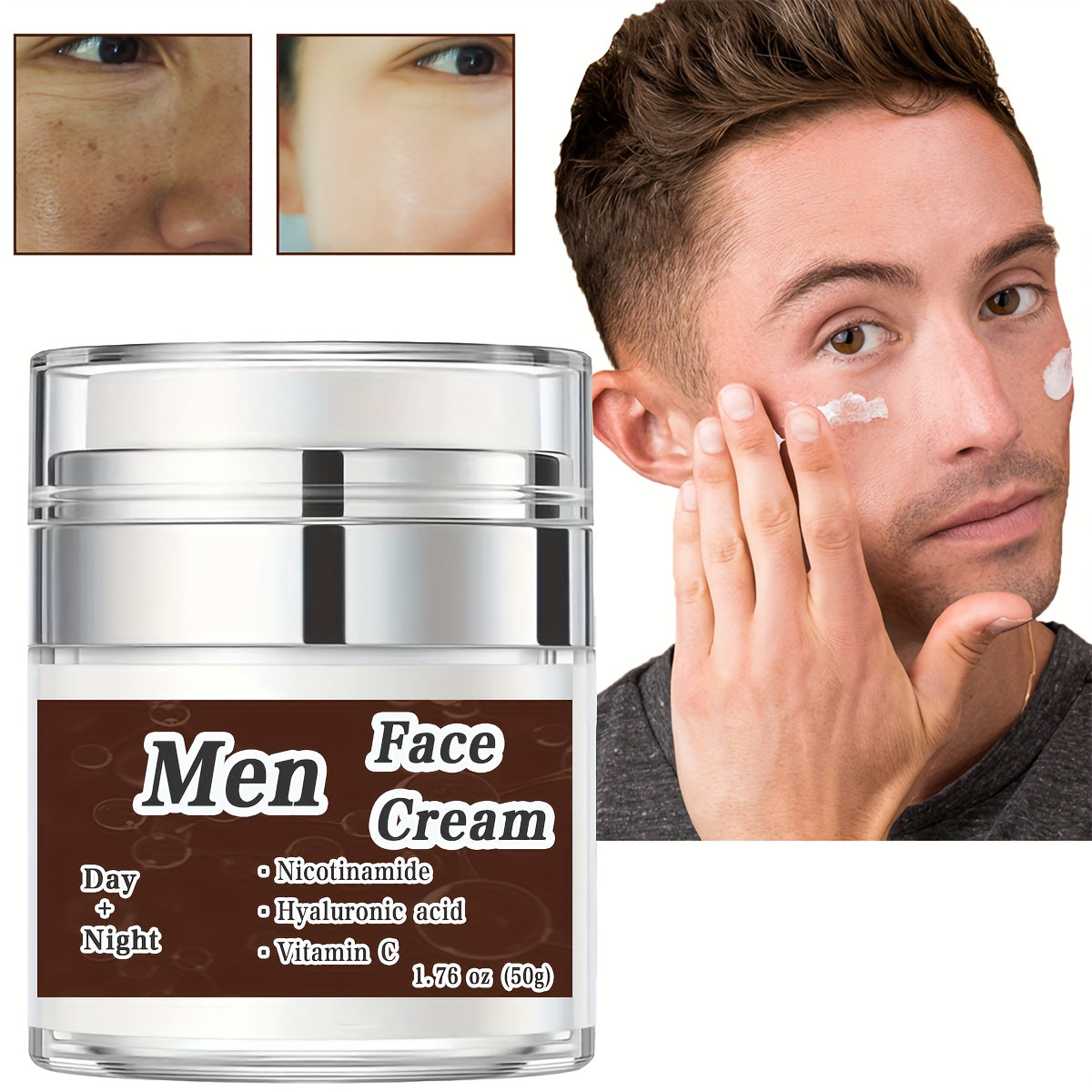 Men's Face Cream Hyaluronic Acid Vitamin C