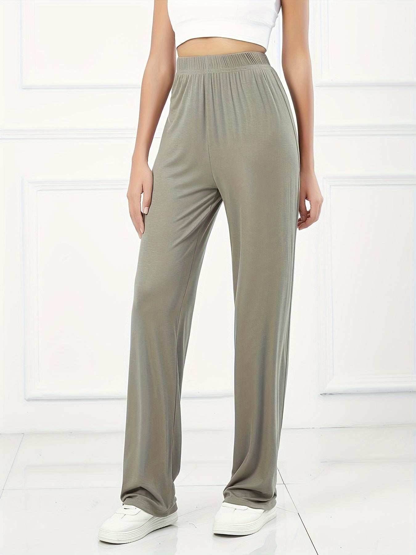 Comfortable Elastic Waist Casual Pants Women's Activewear