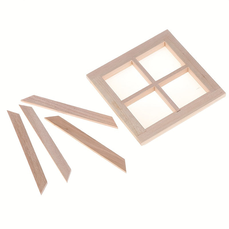 1:12 Dollhouse Wooden 4 Pane Window DIY Accessories