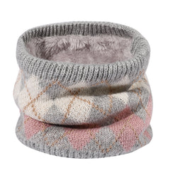 Jacquard Plaid Neck Scarf Ladies Winter Warm Neck Warmer Infinity Scarf