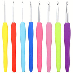 8pcs Crochet Hooks Kit Soft Ergonomic Handle Knitting & Crochet Supplies
