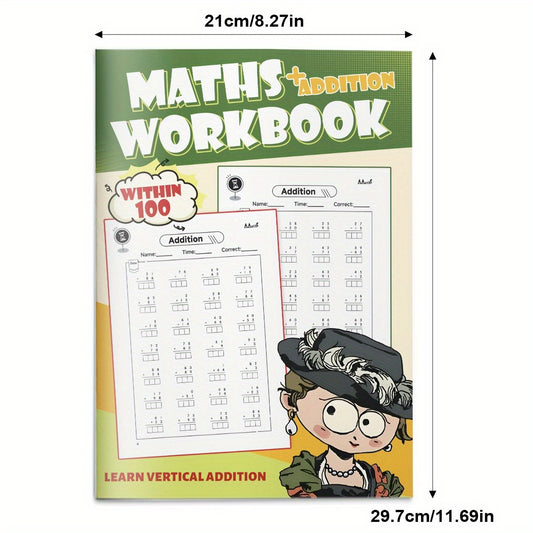 100 Addition Problems Fun Workbook for Kids with Colorful Illustrations