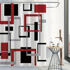 Mid Century Modern Geometric Shower Curtain Set