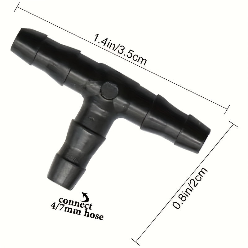 4pcs Barbed Tee Fittings for 4 7mm Water Tube Drip Irrigation