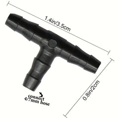 4pcs Barbed Tee Fittings for 4 7mm Water Tube Drip Irrigation