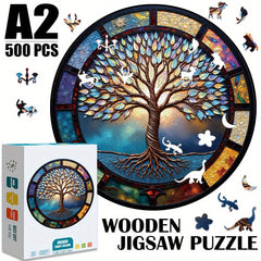 500pc Tree of Life Jigsaw Puzzle - Animal Shaped - Adults