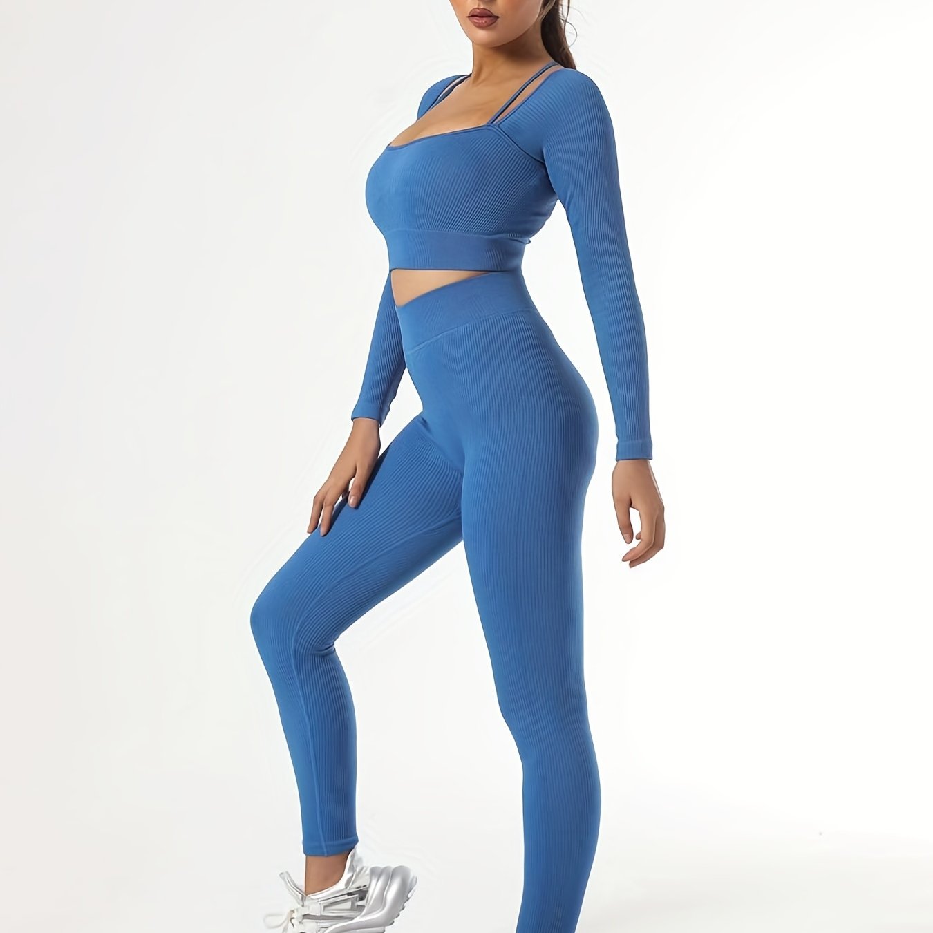 Yoga Sets Long Sleeve Top & High Waisted Leggings Activewear