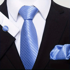 3pcs Mens Satin Necktie & Pocket Square Set Wedding Business Tie & Handker