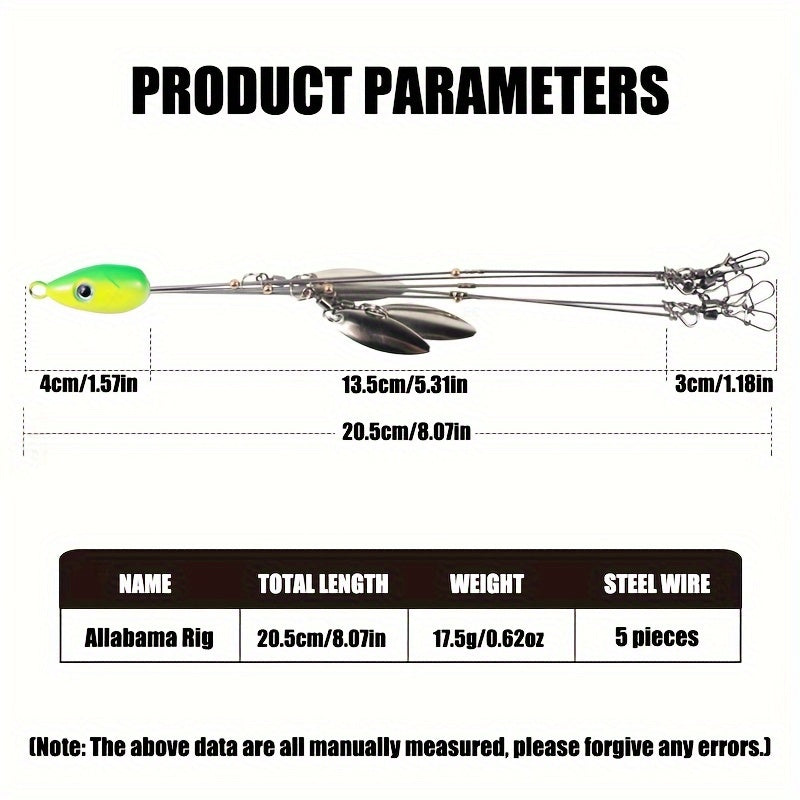 OUYALINE Umbrella Rig 17g with Multiple Willow Blades for Bass Fishing