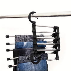 5 in 1 Magic Trouser Rack Hangers Stainless Steel Folding Pant Rack