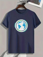 Earth Pattern Print Men's Sports T-shirt Fitness Activitie Tee