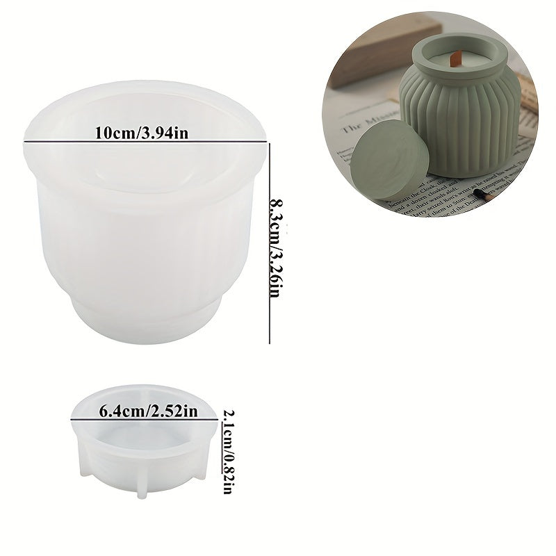DIY Concrete Candle Jar Silicone Mold Gypsum Candle Holder Cement Vase Mold
