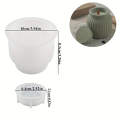DIY Concrete Candle Jar Silicone Mold Gypsum Candle Holder Cement Vase Mold