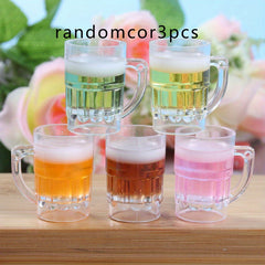 3pcs Resin Beer Cup DIY Keychain Decoration Kit
