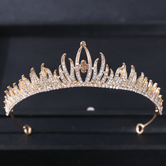 Golden Tiara Wedding Hair Accessories Adjustable Birthday Princess