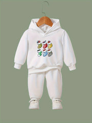 OERYUI Kids 2pcs Christmas Socks Print Hoodies Pants Set
