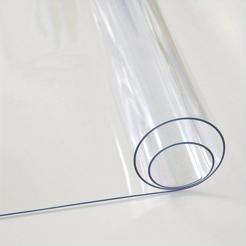 Polyester Square Tablecloth Desk Mat Clear PVC Table Cover