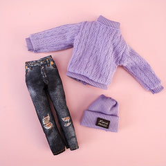 Multicolored Outfit Sweater Jeans Hat for 29 97 cm Doll
